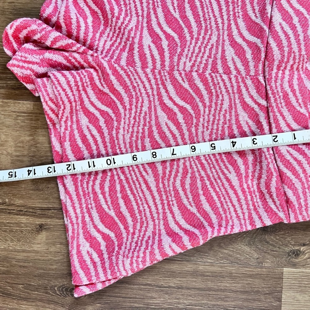 ZARA Pink Zebra Print Shorts Sz L - Picture 4 of 8